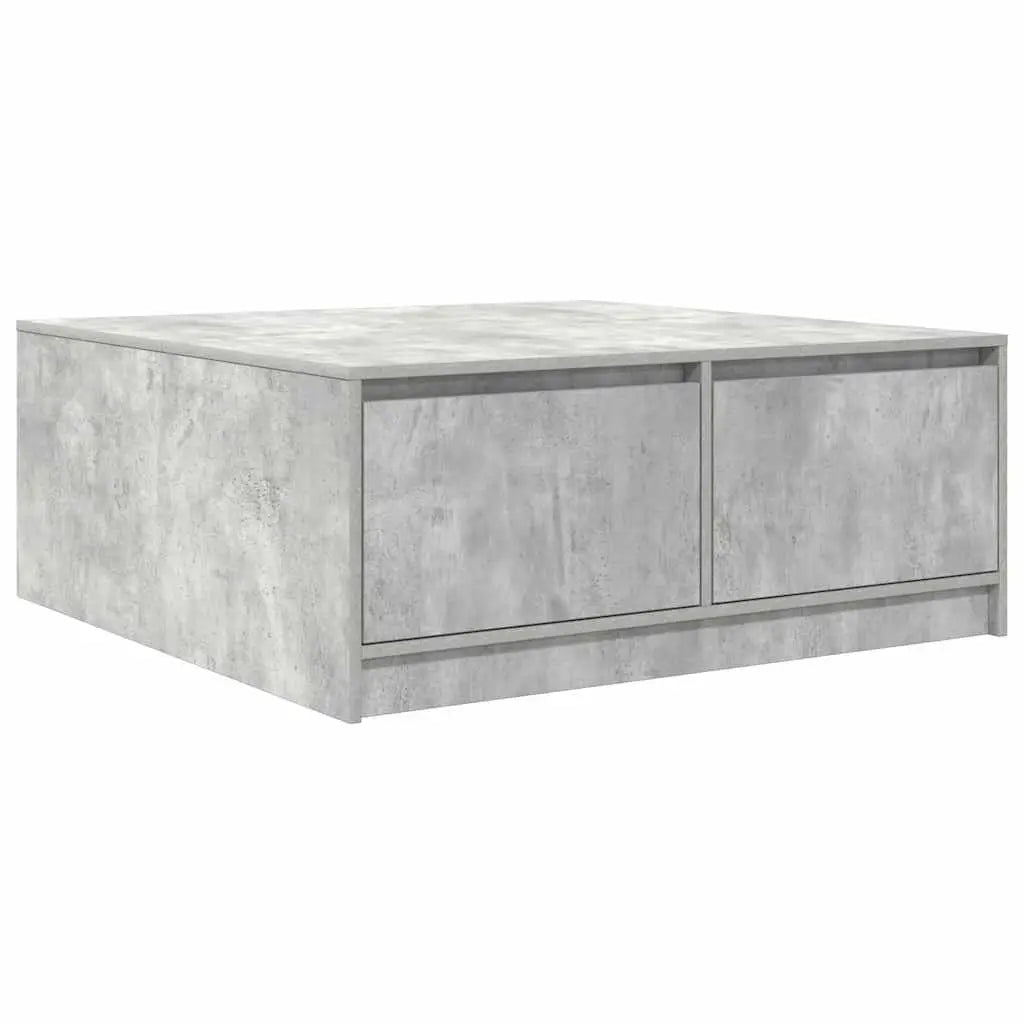 Table basse avec tiroirs gris béton 100x100x40 cm - XIOS