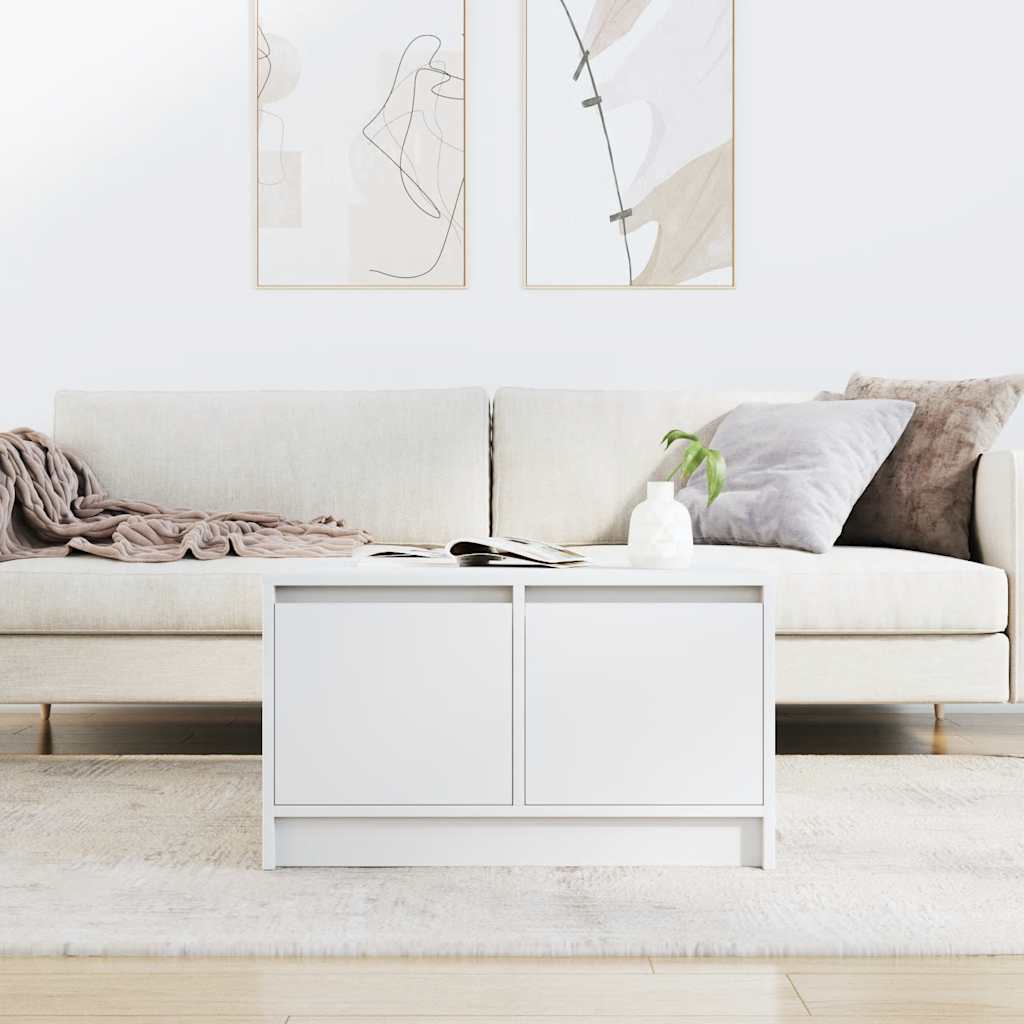 Table basse avec tiroirs blanc 70,5x70x40 cm - XIOS