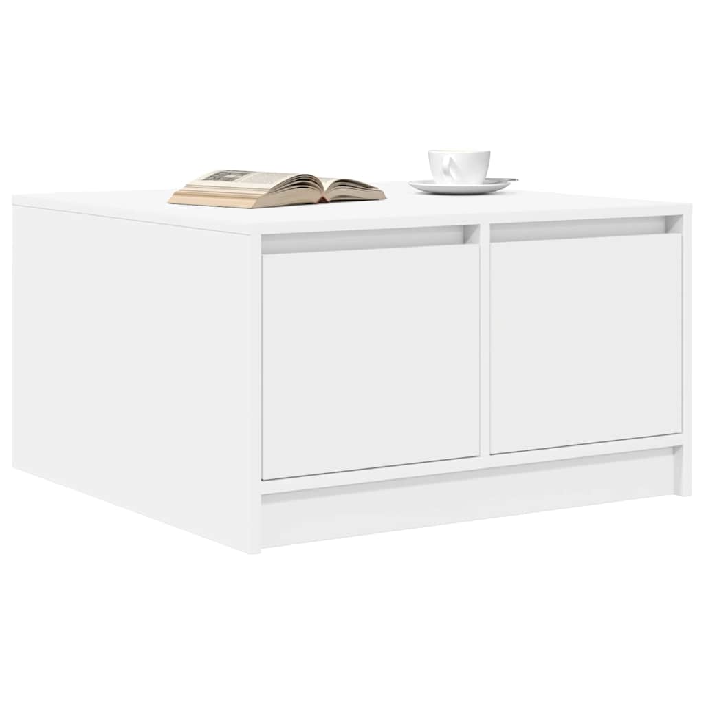 Table basse avec tiroirs blanc 70,5x70x40 cm - XIOS