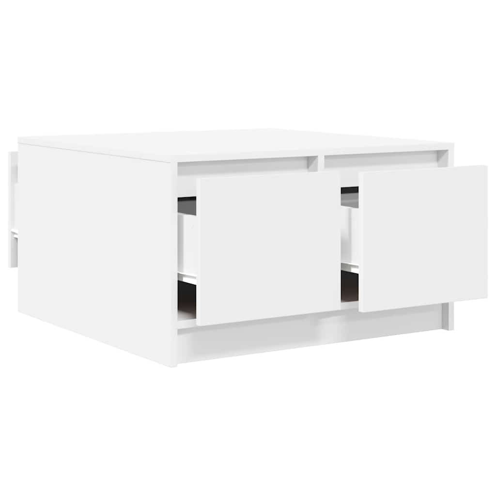 Table basse avec tiroirs blanc 70,5x70x40 cm - XIOS