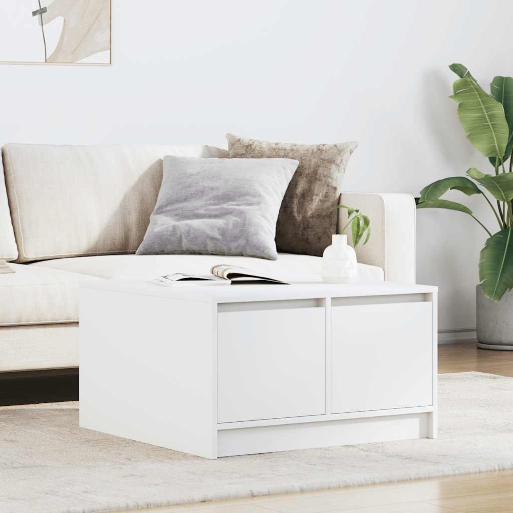 Table basse avec tiroirs blanc 70,5x70x40 cm - XIOS