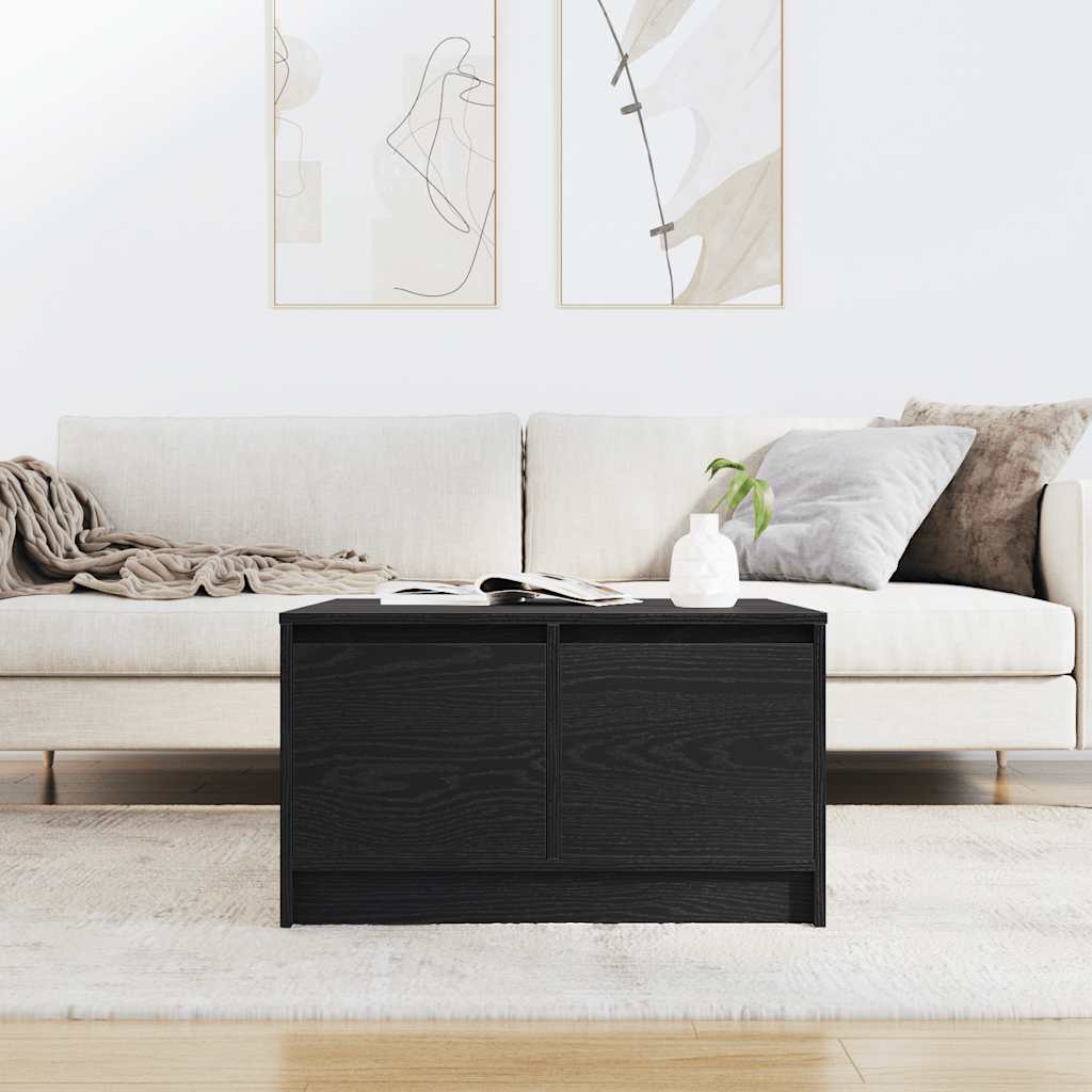 Table basse avec tiroirs chêne noir 70,5x70x40 cm - XIOS