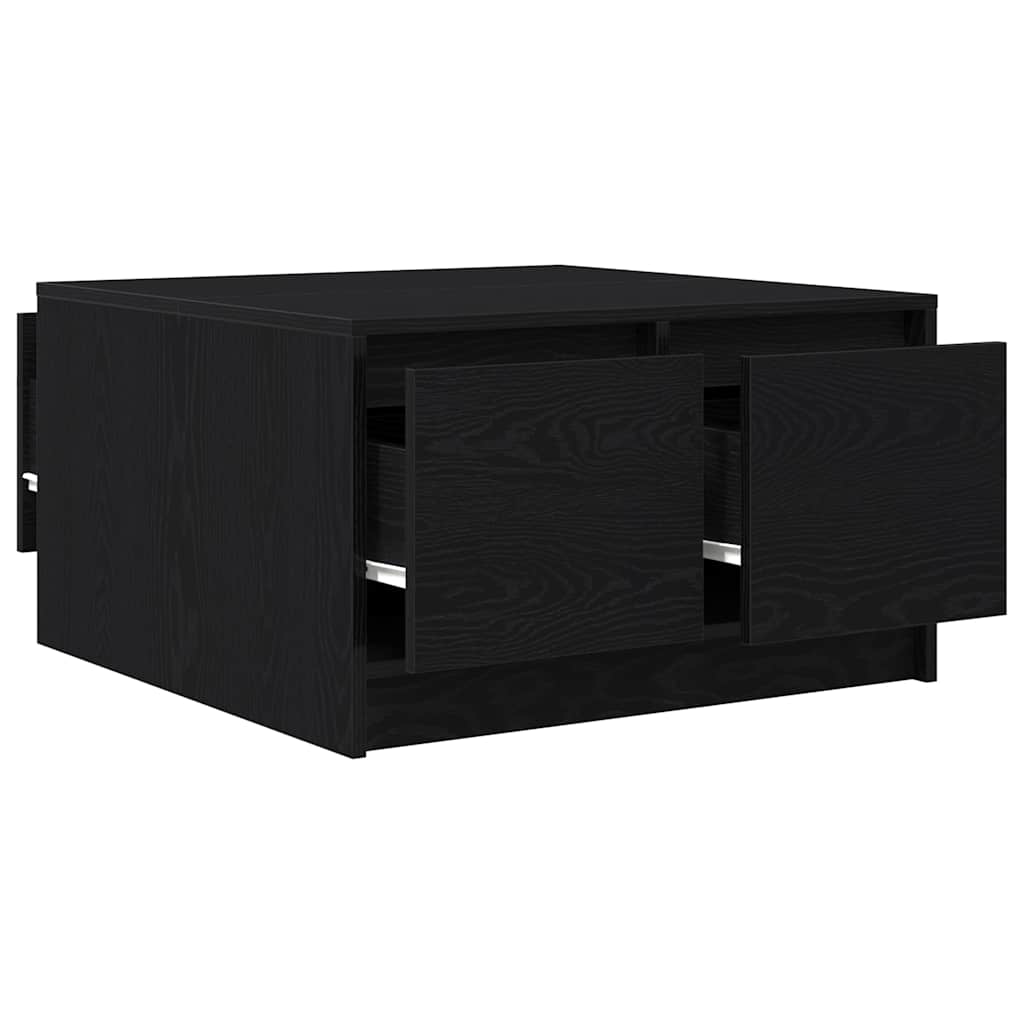 Table basse avec tiroirs chêne noir 70,5x70x40 cm - XIOS