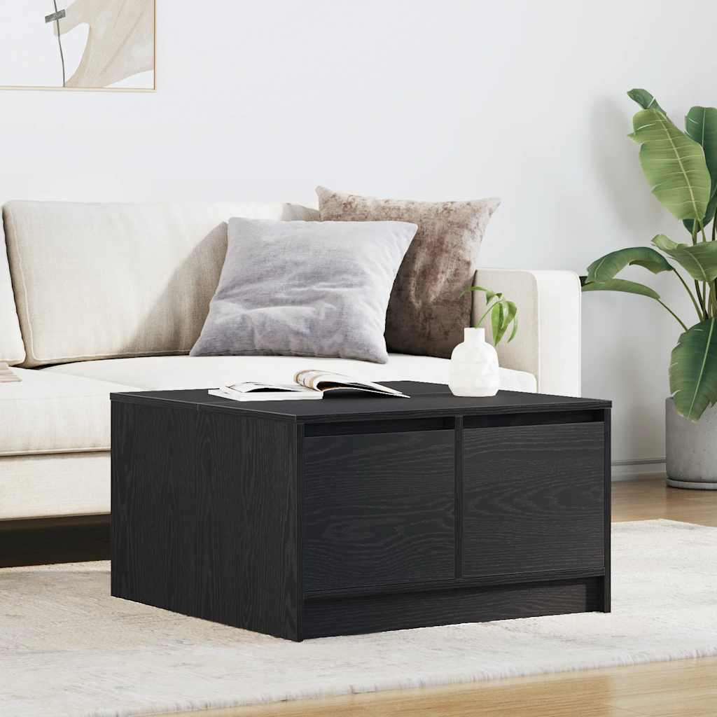 Table basse avec tiroirs chêne noir 70,5x70x40 cm - XIOS