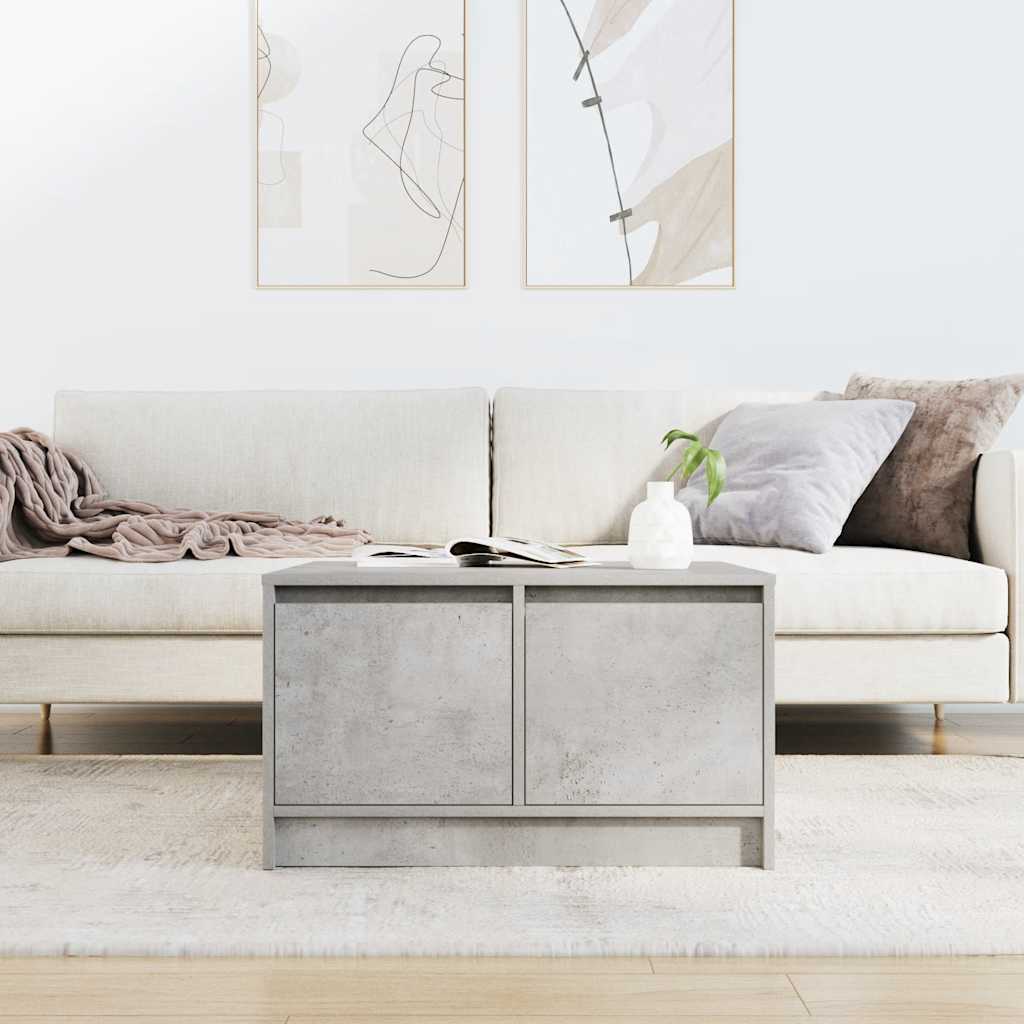 Table basse avec tiroirs gris béton 70,5x70x40 cm - XIOS