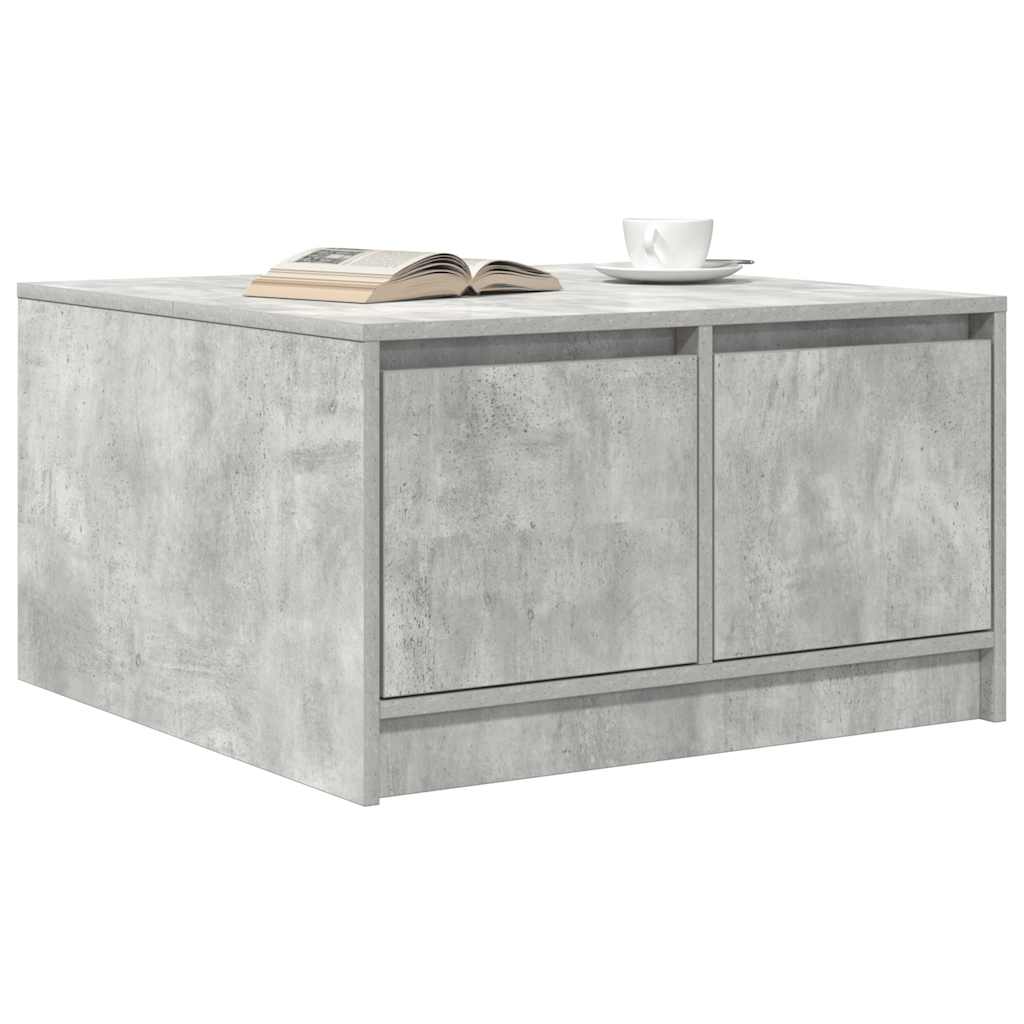 Table basse avec tiroirs gris béton 70,5x70x40 cm - XIOS