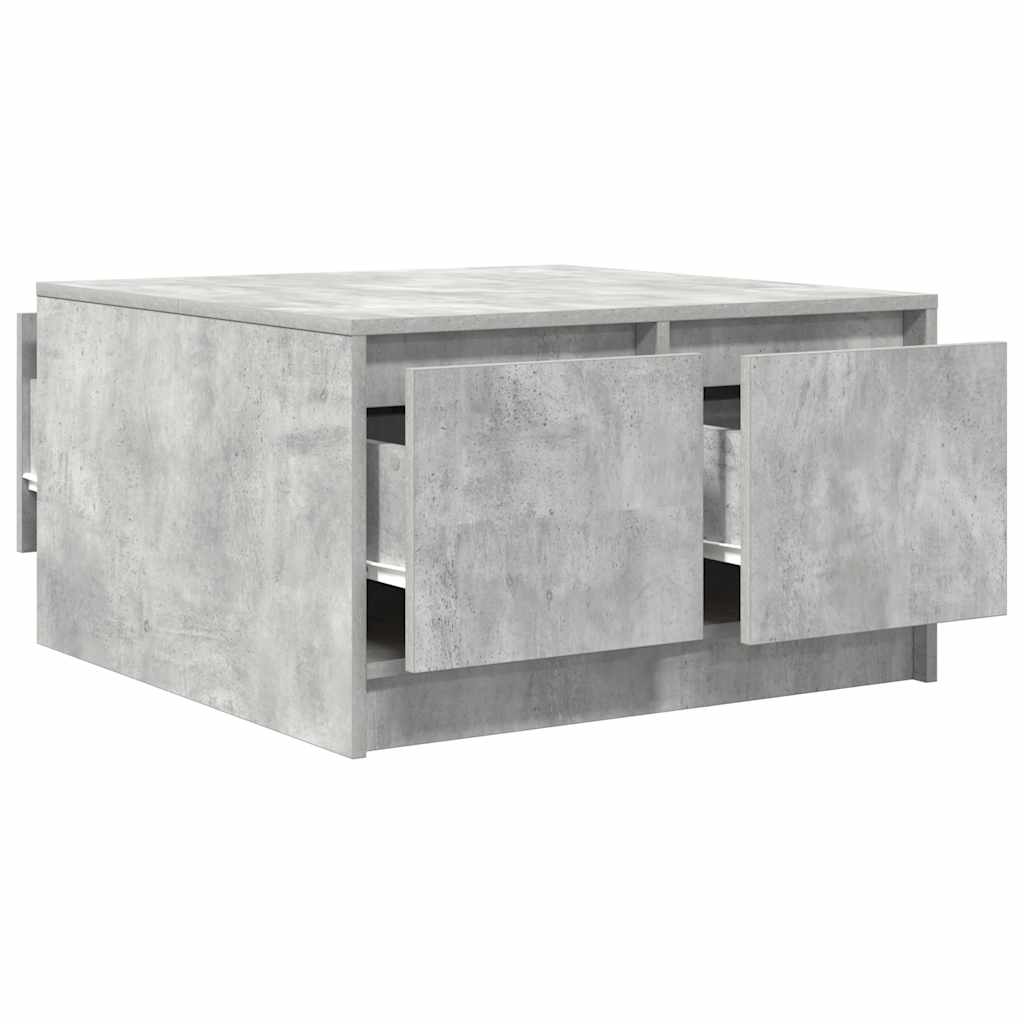 Table basse avec tiroirs gris béton 70,5x70x40 cm - XIOS