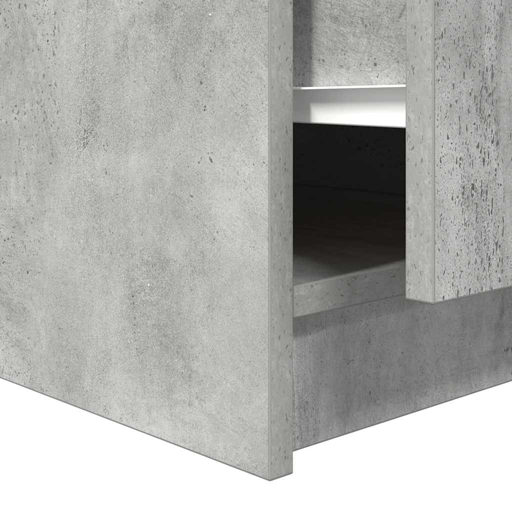 Table basse avec tiroirs gris béton 70,5x70x40 cm - XIOS