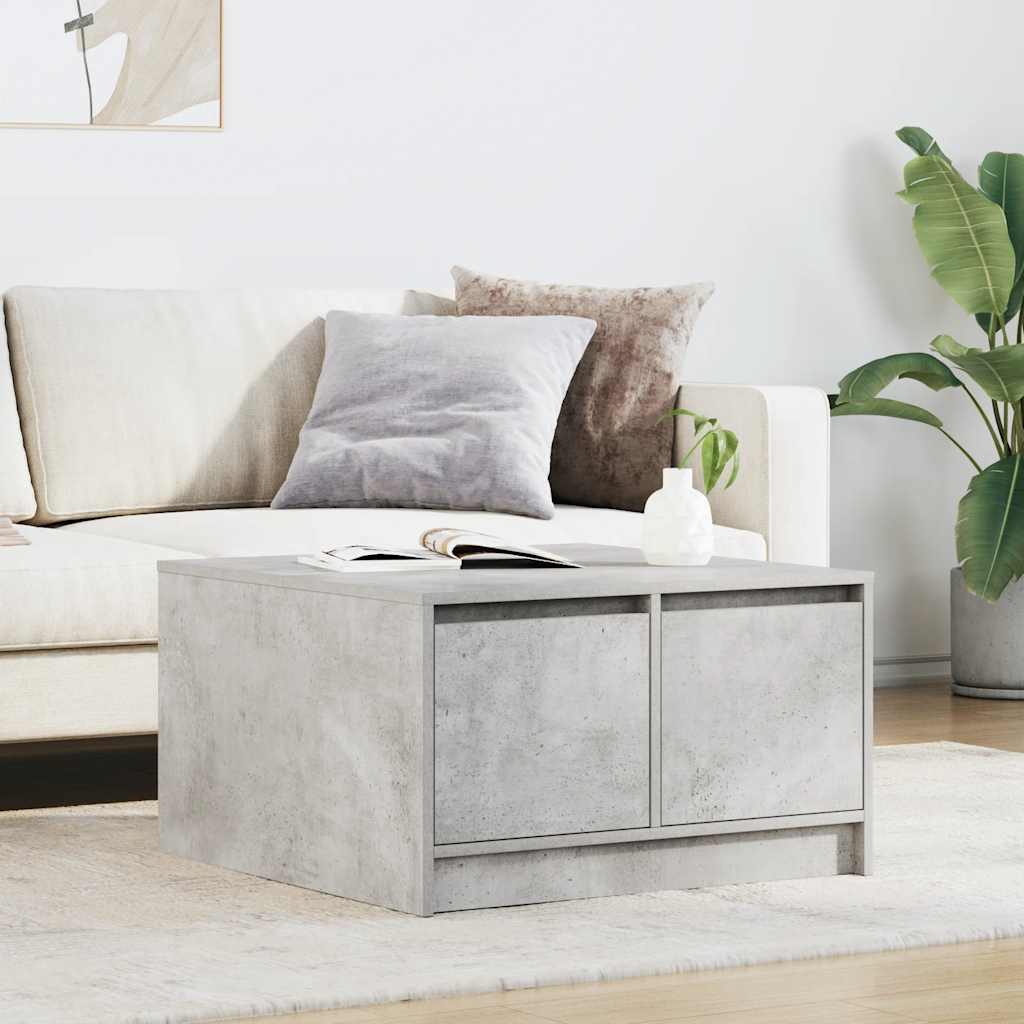 Table basse avec tiroirs gris béton 70,5x70x40 cm - XIOS