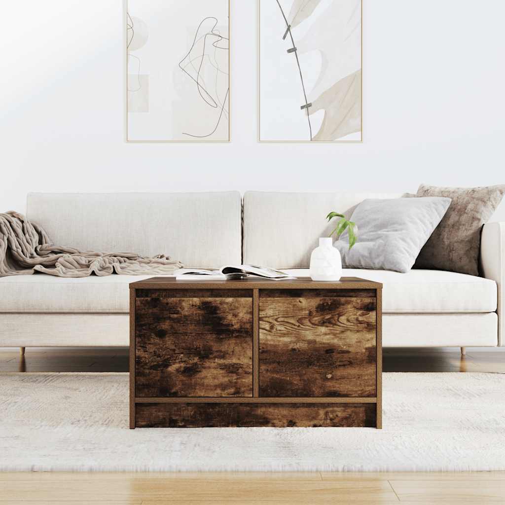 Table basse avec tiroirs chêne fumé 70,5x70x40 cm - XIOS
