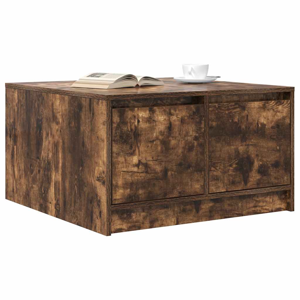 Table basse avec tiroirs chêne fumé 70,5x70x40 cm - XIOS