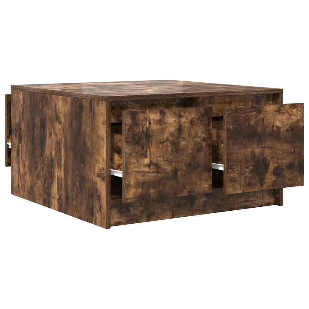 Table basse avec tiroirs chêne fumé 70,5x70x40 cm - XIOS