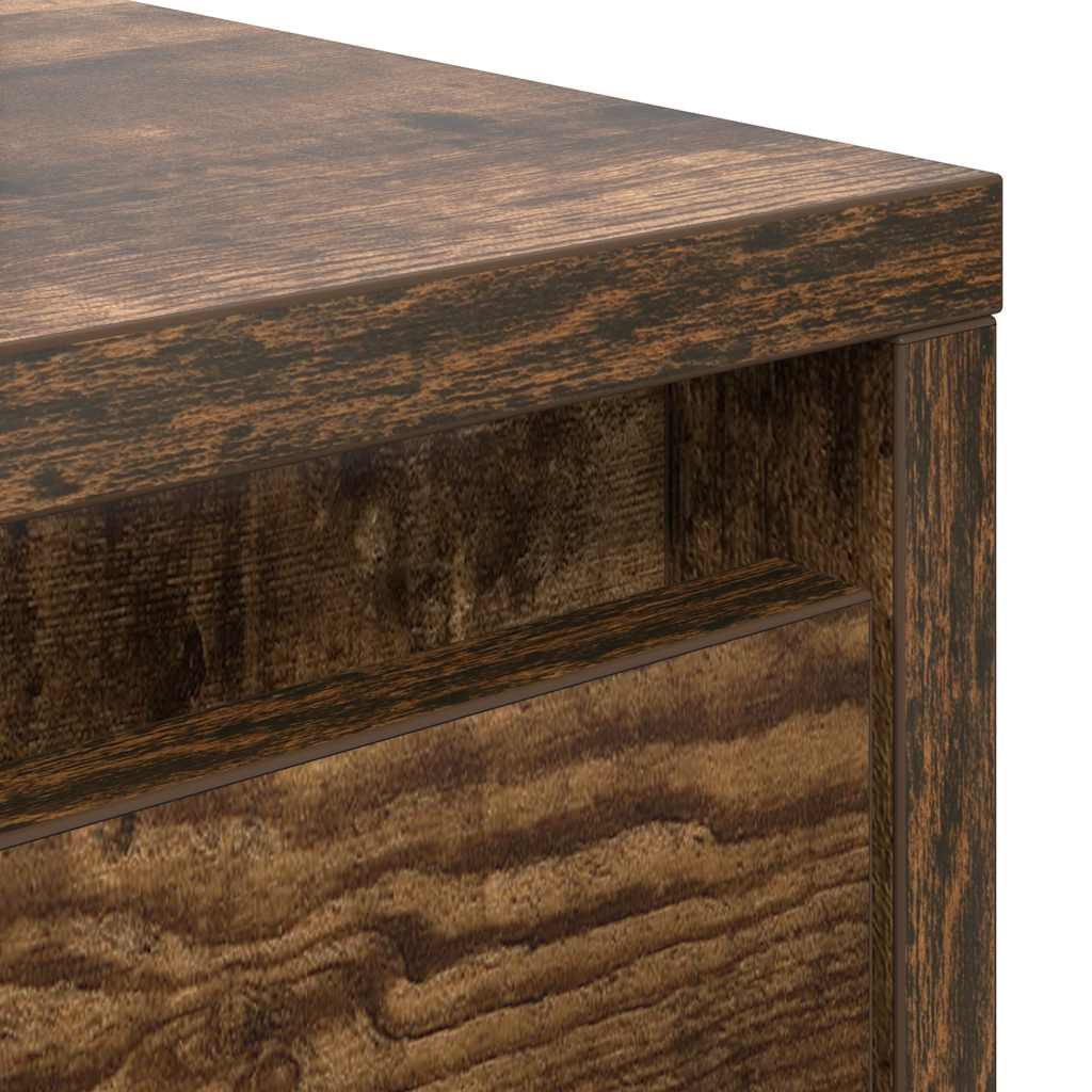 Table basse avec tiroirs chêne fumé 70,5x70x40 cm - XIOS