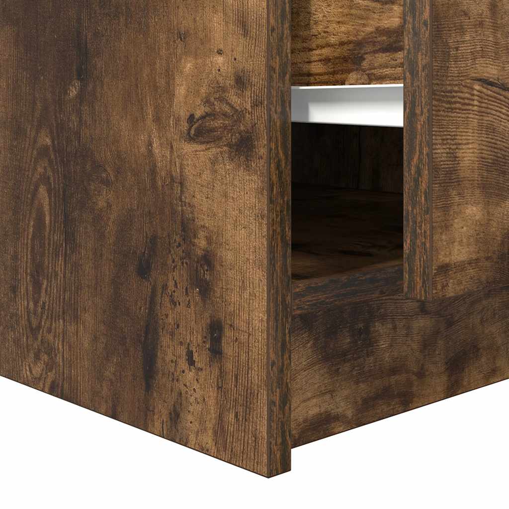 Table basse avec tiroirs chêne fumé 70,5x70x40 cm - XIOS