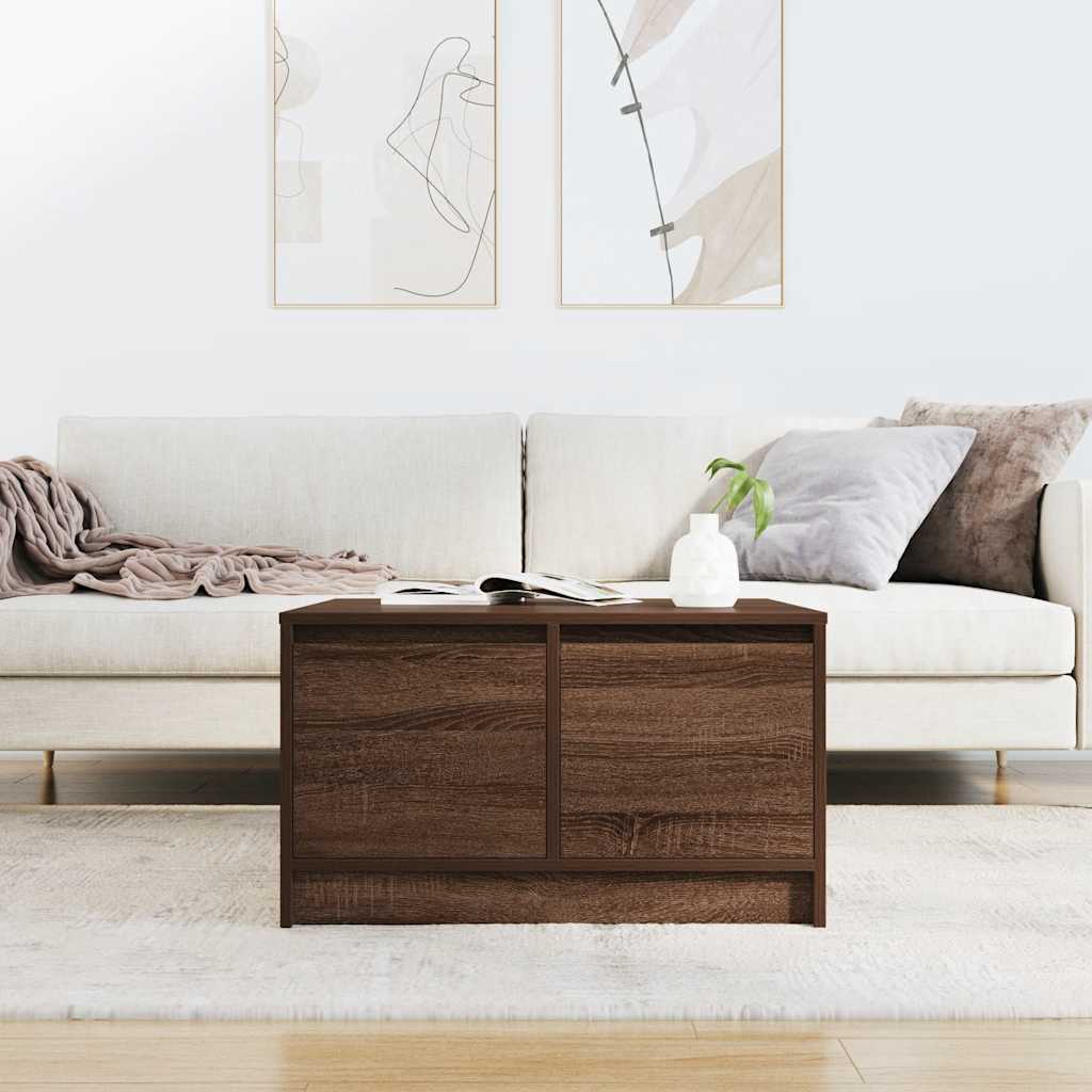 Table basse avec tiroirs chêne marron 70,5x70x40 cm - XIOS