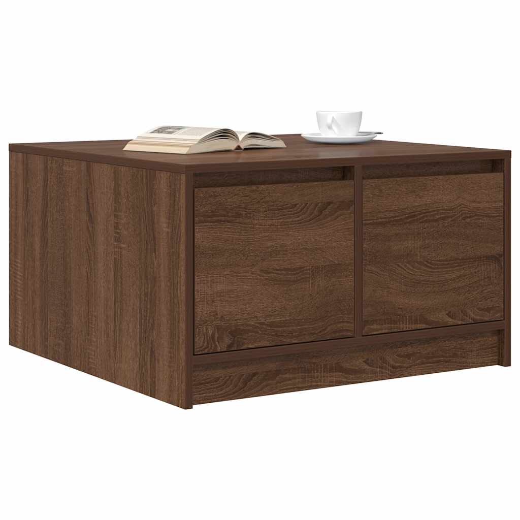 Table basse avec tiroirs chêne marron 70,5x70x40 cm - XIOS