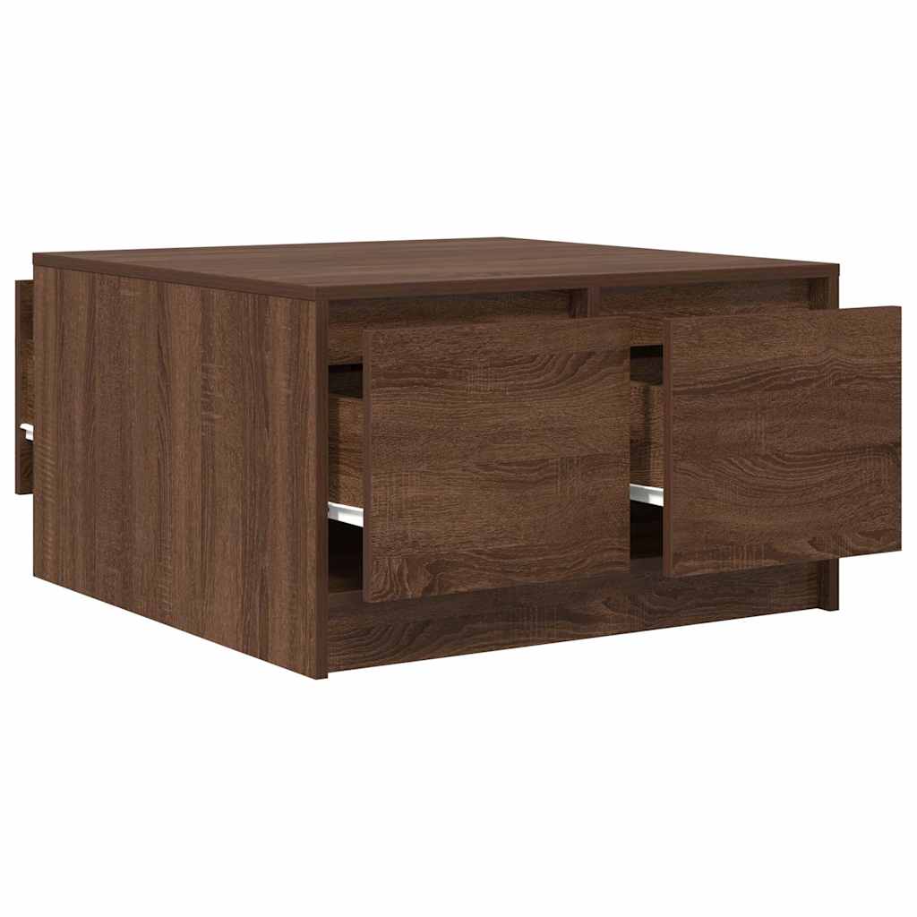 Table basse avec tiroirs chêne marron 70,5x70x40 cm - XIOS