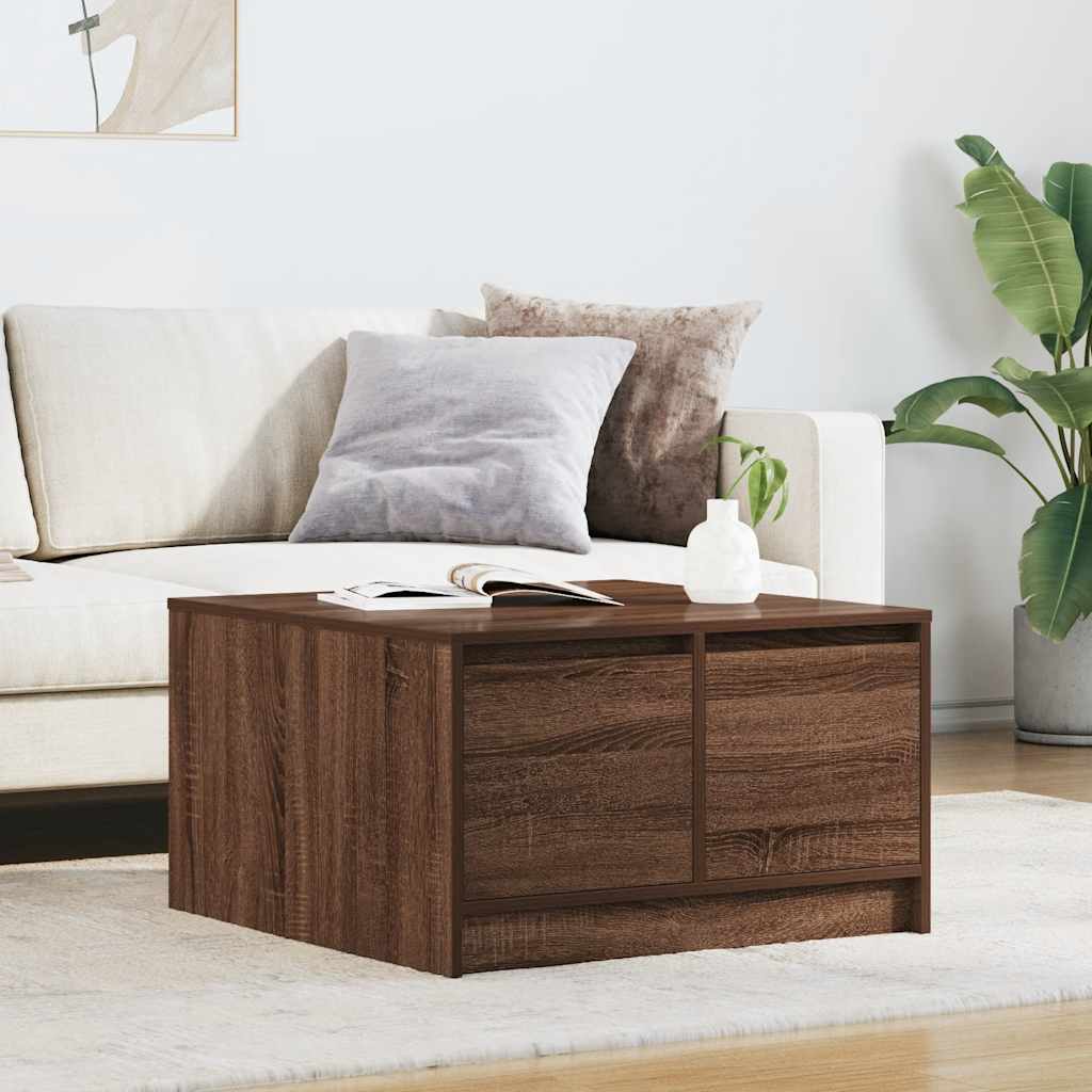 Table basse avec tiroirs chêne marron 70,5x70x40 cm - XIOS
