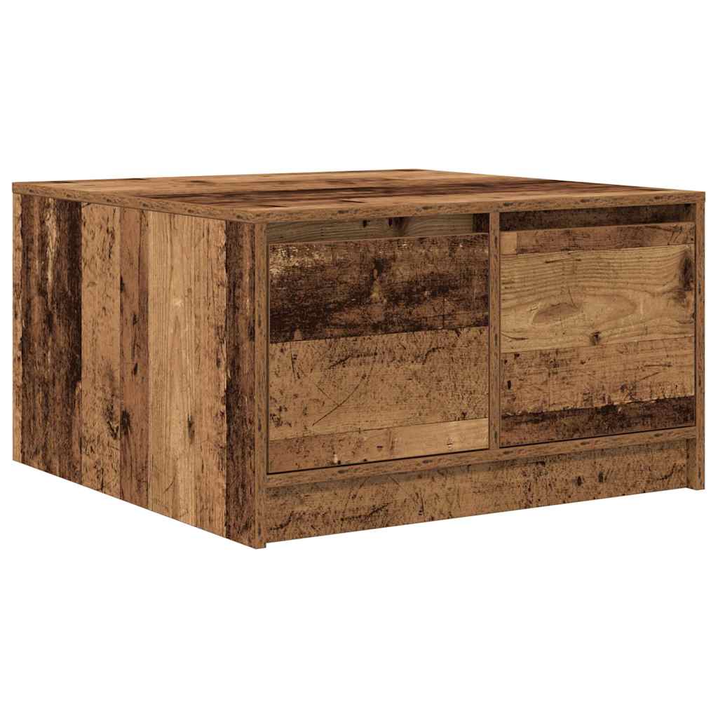 Table basse avec tiroirs vieux bois 70,5x70x40 cm - XIOS