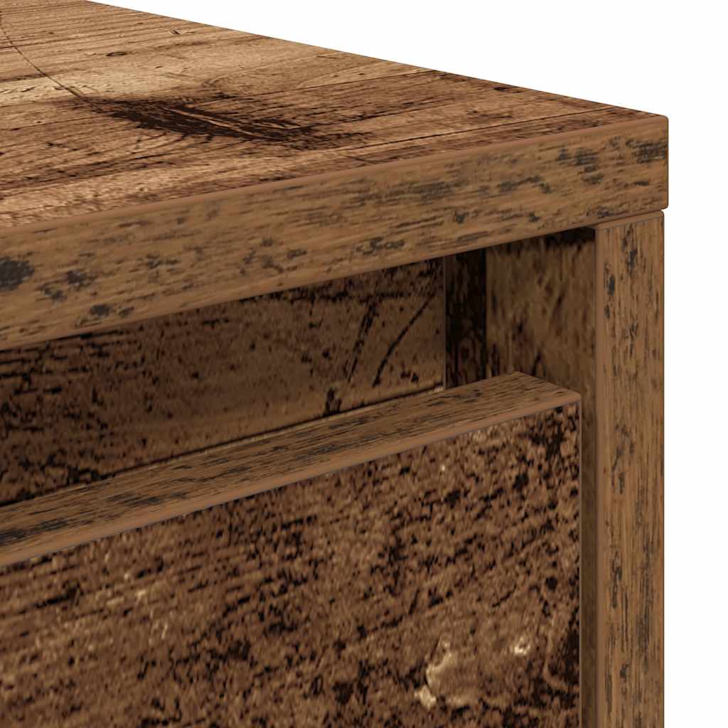 Table basse avec tiroirs vieux bois 70,5x70x40 cm - XIOS