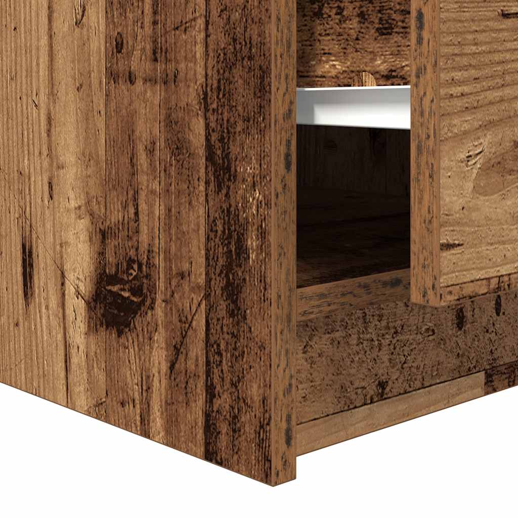 Table basse avec tiroirs vieux bois 70,5x70x40 cm - XIOS