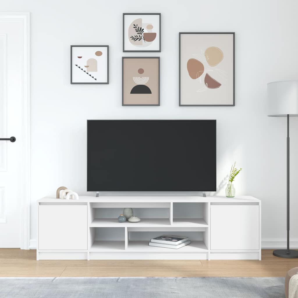 Meuble TV blanc 188,5x41x50 cm bois d'ingénierie - XIOS