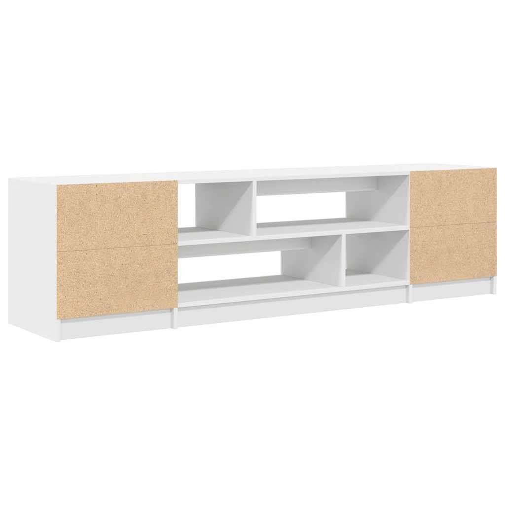 Meuble TV blanc 188,5x41x50 cm bois d'ingénierie - XIOS