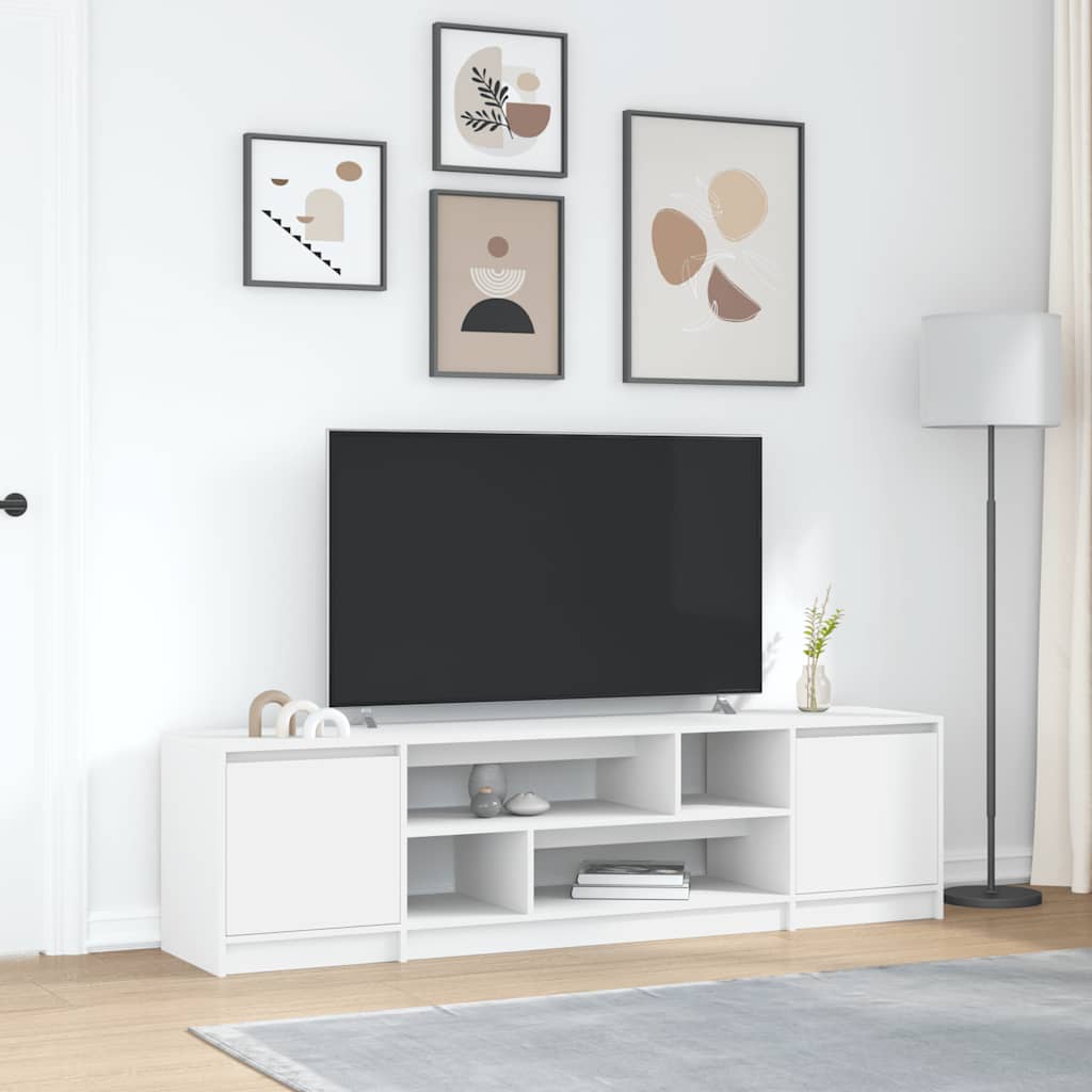 Meuble TV blanc 188,5x41x50 cm bois d'ingénierie - XIOS