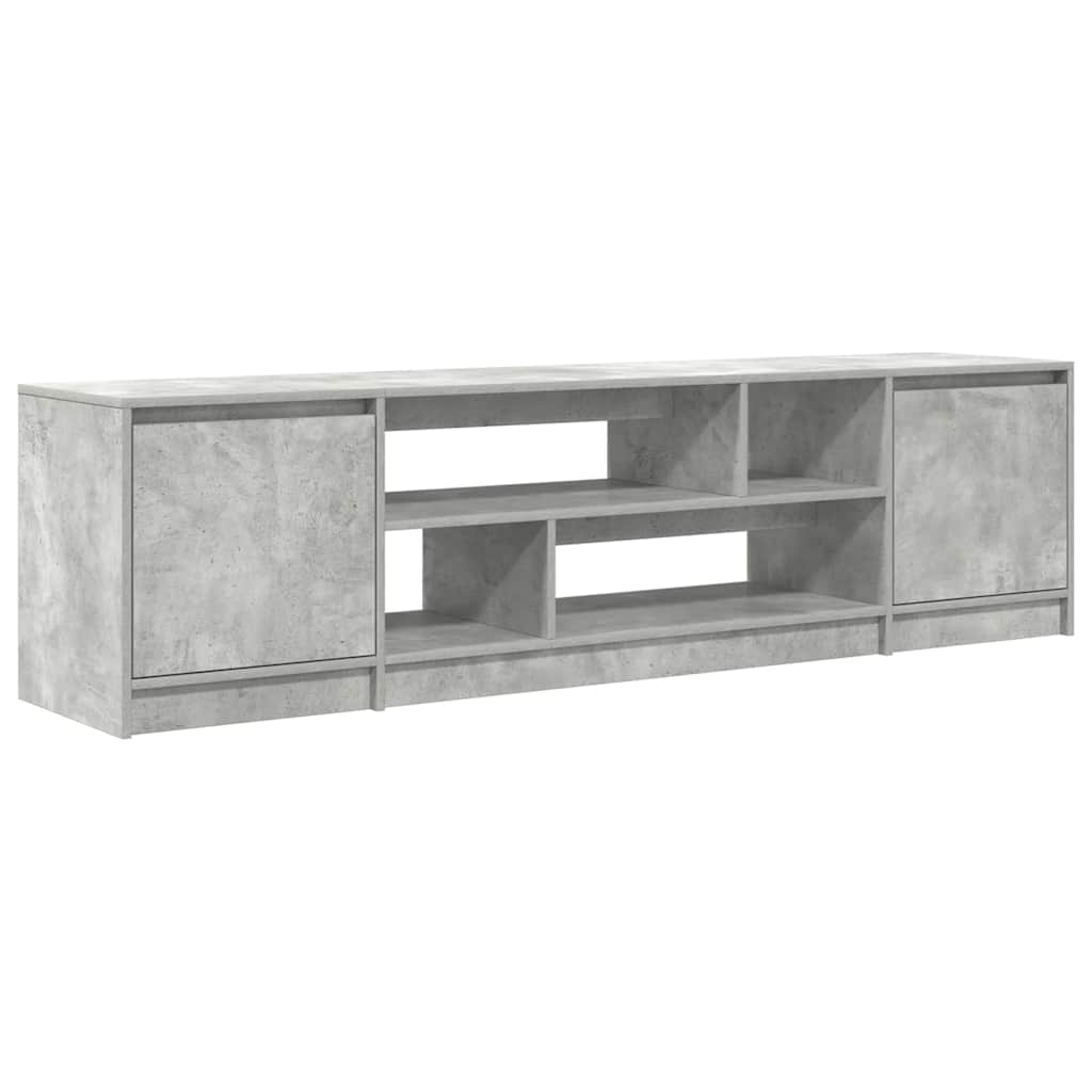 Meuble TV gris béton 188,5x41x50 cm bois d'ingénierie - XIOS