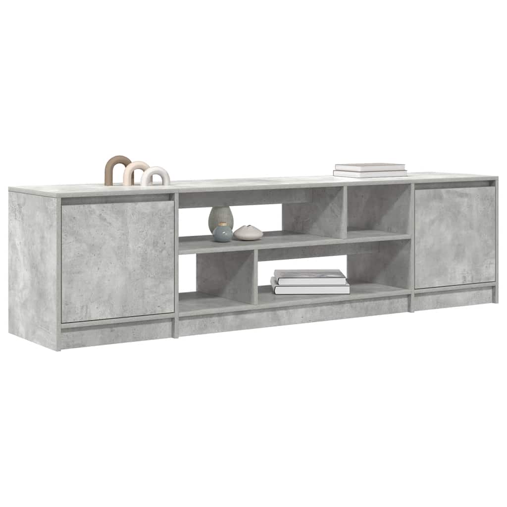 Meuble TV gris béton 188,5x41x50 cm bois d'ingénierie - XIOS