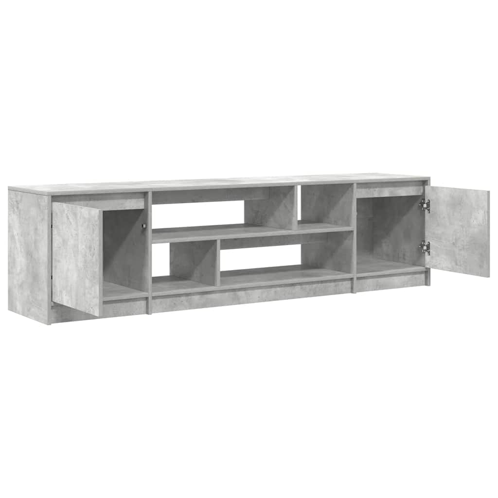 Meuble TV gris béton 188,5x41x50 cm bois d'ingénierie - XIOS