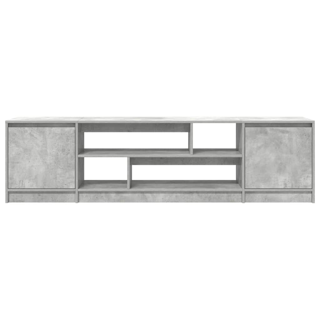 Meuble TV gris béton 188,5x41x50 cm bois d'ingénierie - XIOS