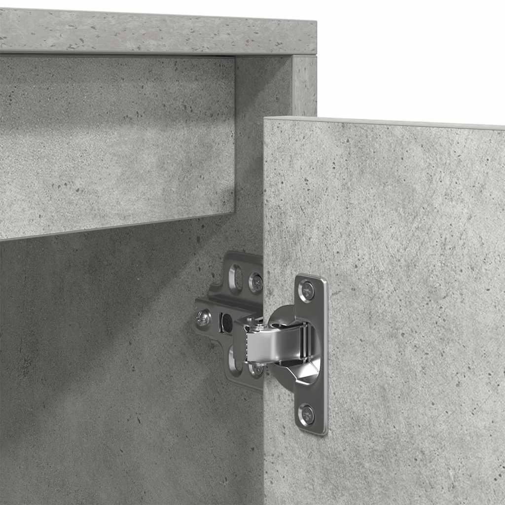 Meuble TV gris béton 188,5x41x50 cm bois d'ingénierie - XIOS