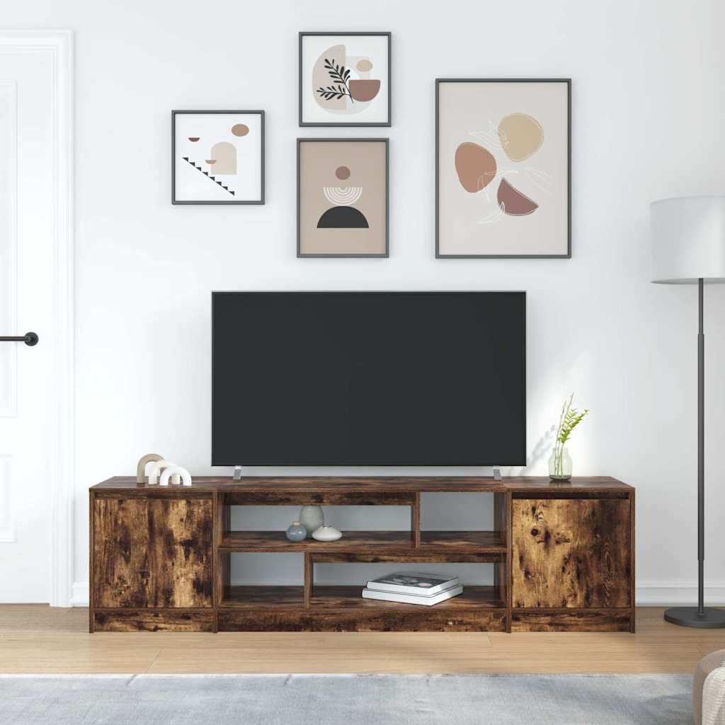 Meuble TV chêne fumé 188,5x41x50 cm bois d'ingénierie - XIOS