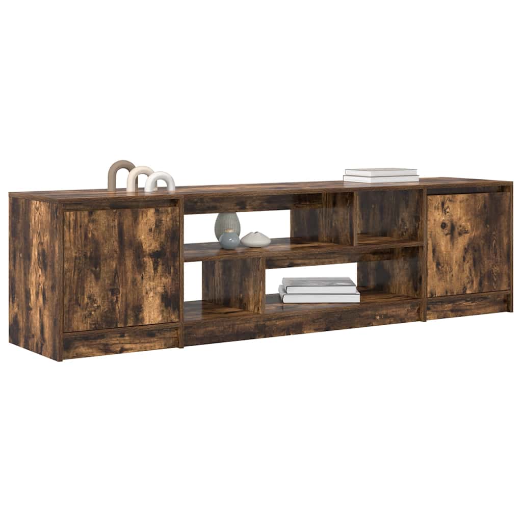 Meuble TV chêne fumé 188,5x41x50 cm bois d'ingénierie - XIOS