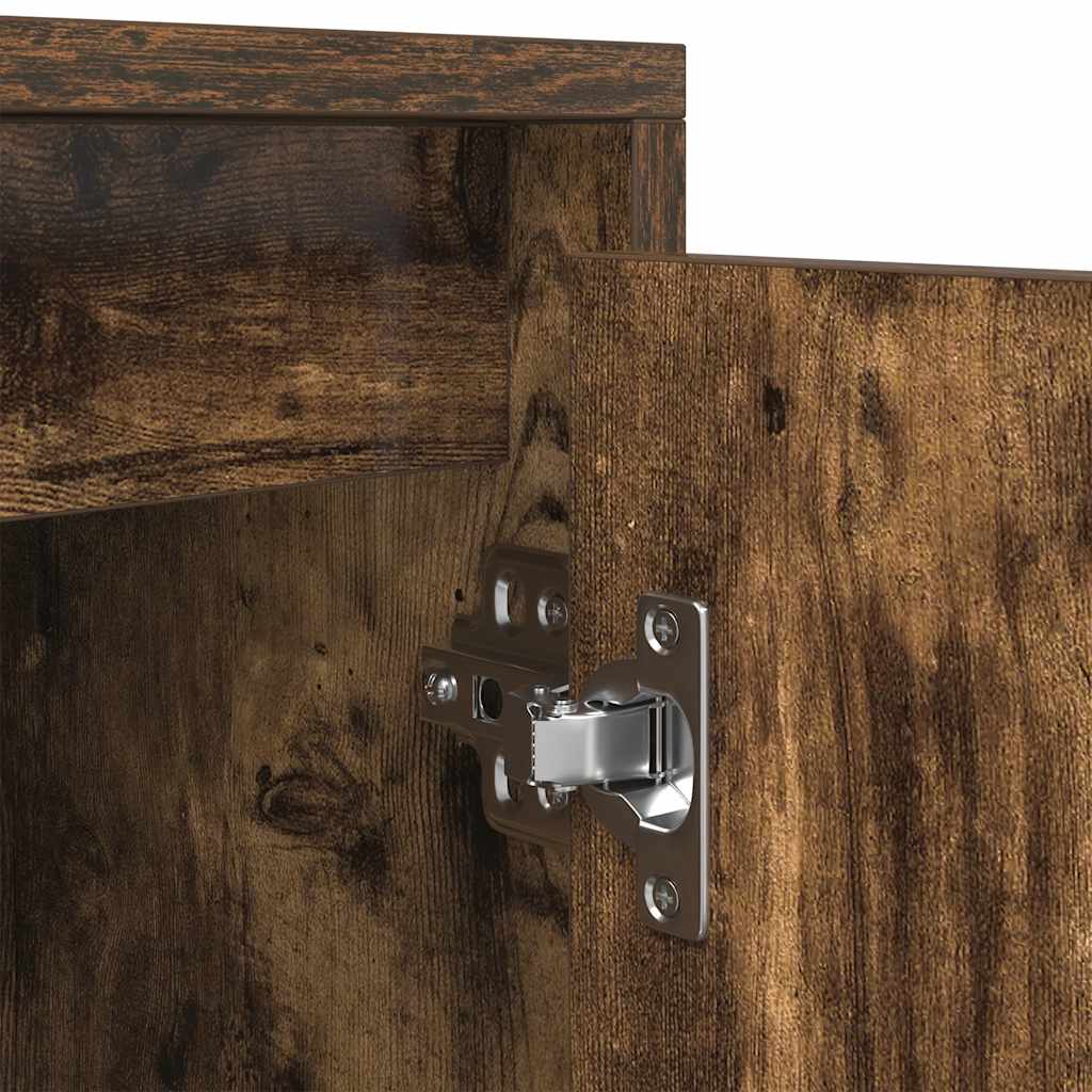 Meuble TV chêne fumé 188,5x41x50 cm bois d'ingénierie - XIOS