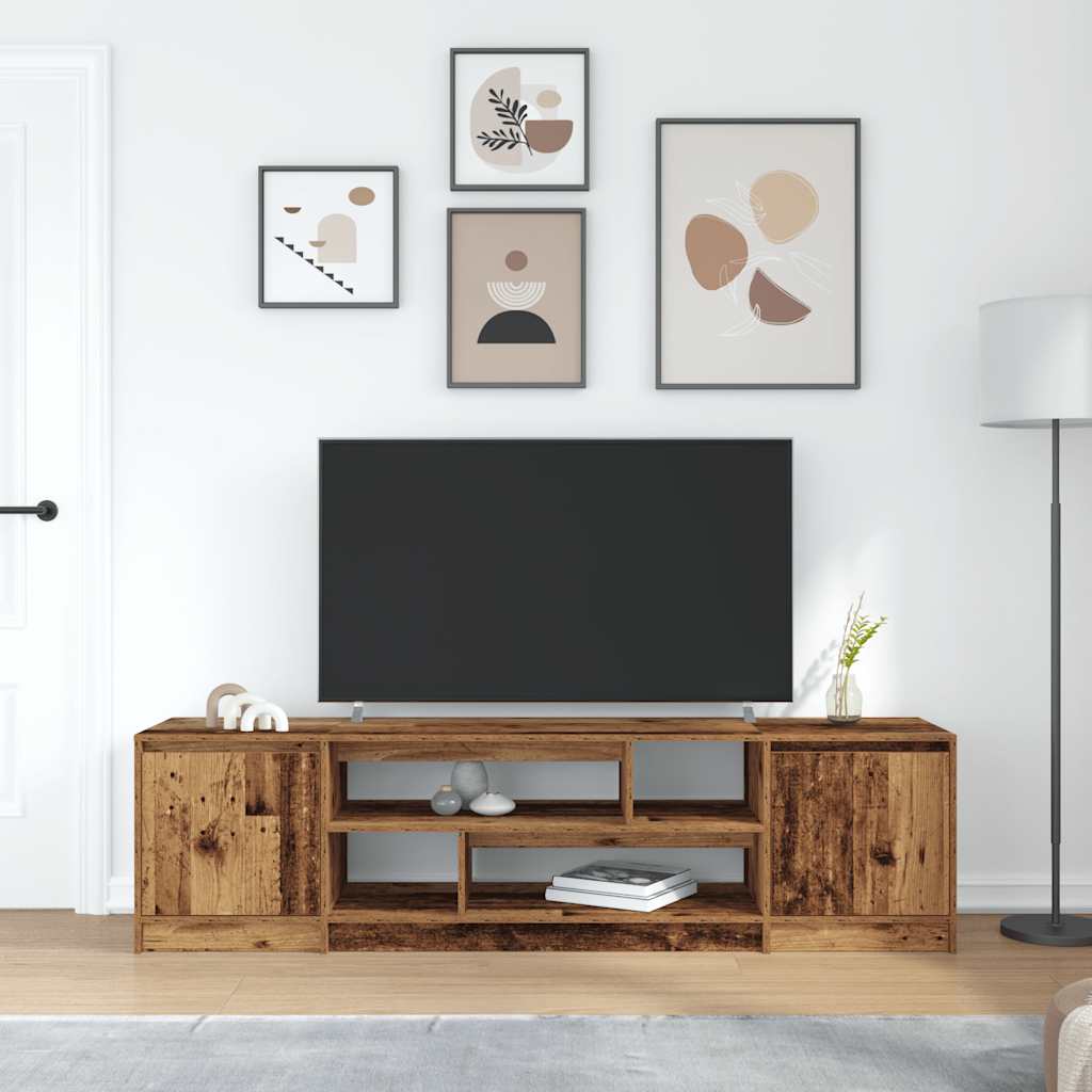 Meuble TV vieux bois 188,5x41x50 cm bois d'ingénierie - XIOS