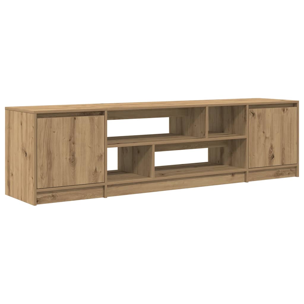 Meuble TV chêne artisanal 188,5x41x50 cm bois d'ingénierie - XIOS