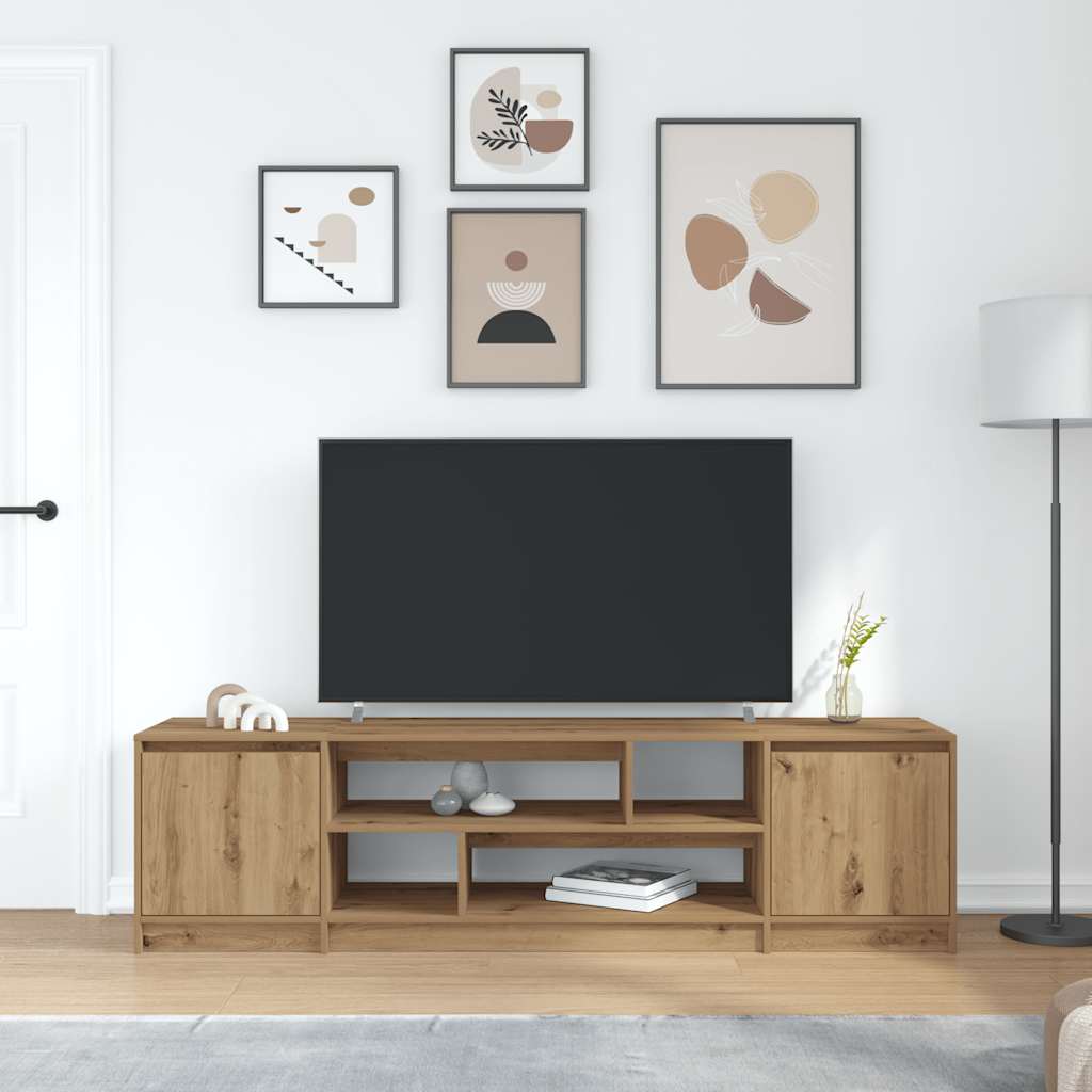 Meuble TV chêne artisanal 188,5x41x50 cm bois d'ingénierie - XIOS