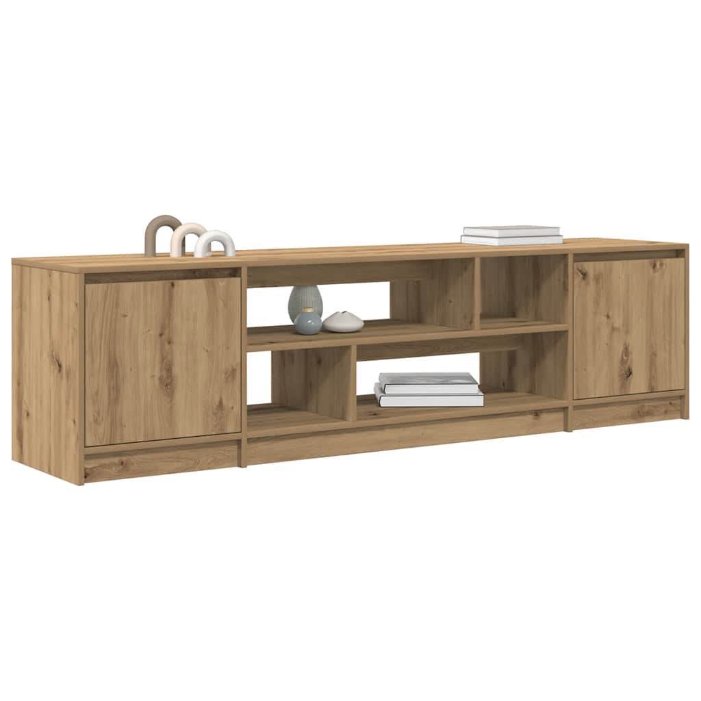 Meuble TV chêne artisanal 188,5x41x50 cm bois d'ingénierie - XIOS