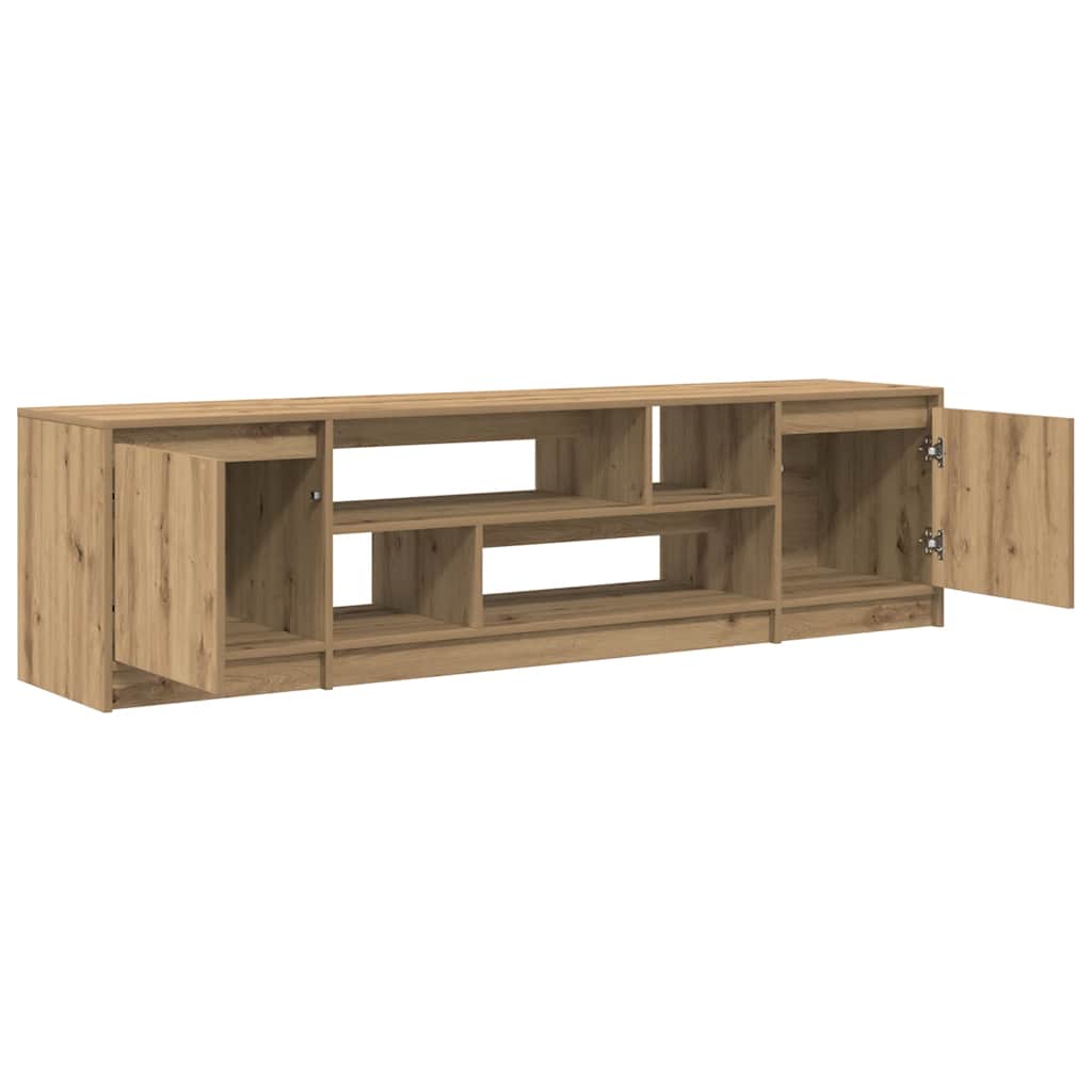 Meuble TV chêne artisanal 188,5x41x50 cm bois d'ingénierie - XIOS