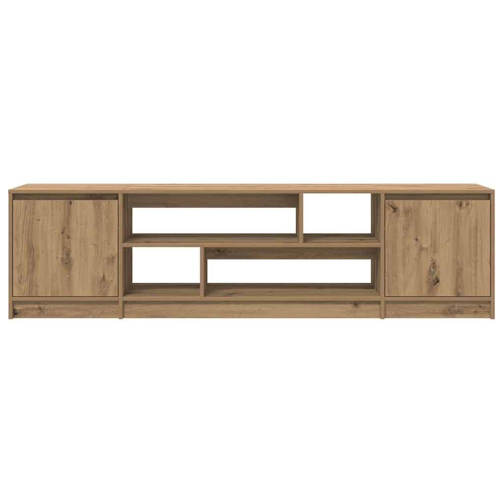 Meuble TV chêne artisanal 188,5x41x50 cm bois d'ingénierie - XIOS