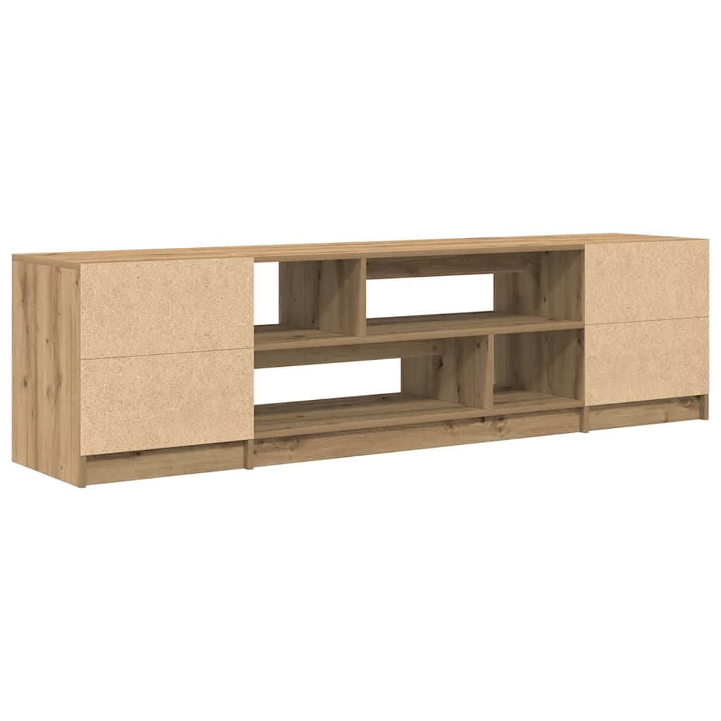 Meuble TV chêne artisanal 188,5x41x50 cm bois d'ingénierie - XIOS