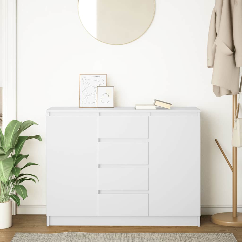 Buffet avec tiroirs blanc 100,5x35x76 cm bois d'ingénierie - XIOS