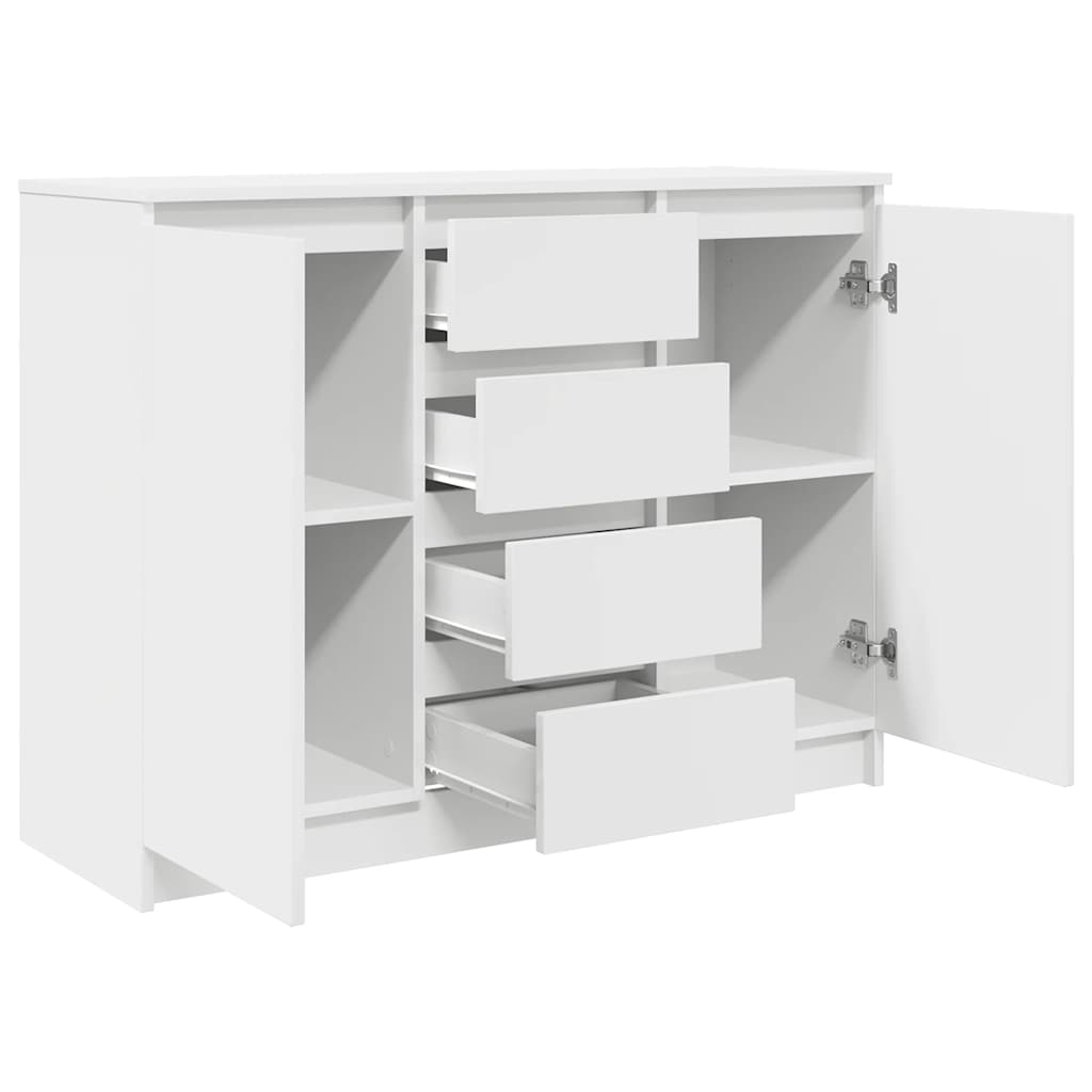 Buffet avec tiroirs blanc 100,5x35x76 cm bois d'ingénierie - XIOS