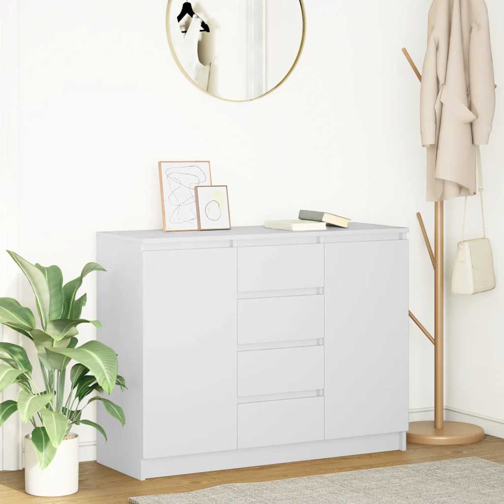 Buffet avec tiroirs blanc 100,5x35x76 cm bois d'ingénierie - XIOS