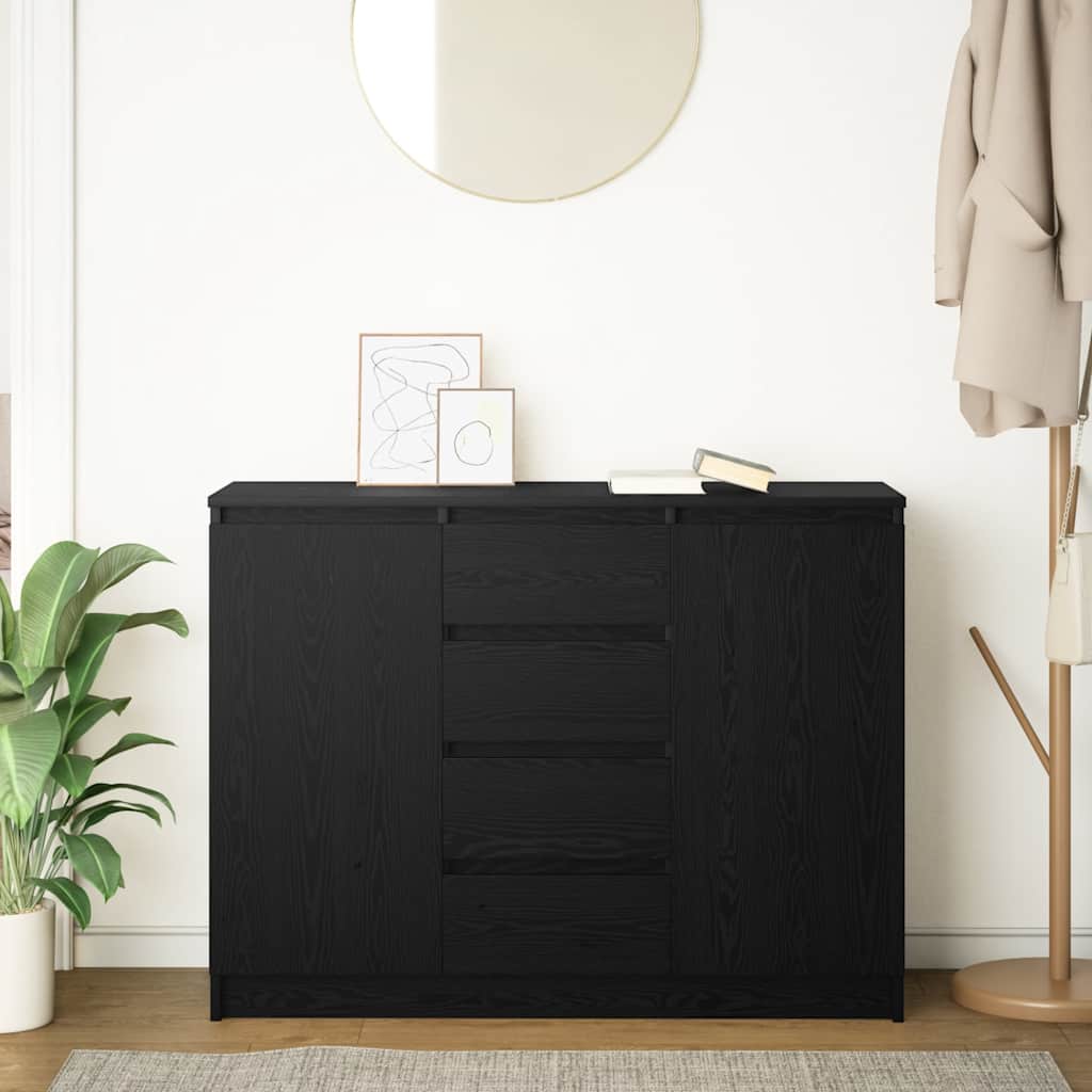 Buffet avec tiroirs chêne noir 100,5x35x76 cm bois d'ingénierie - XIOS