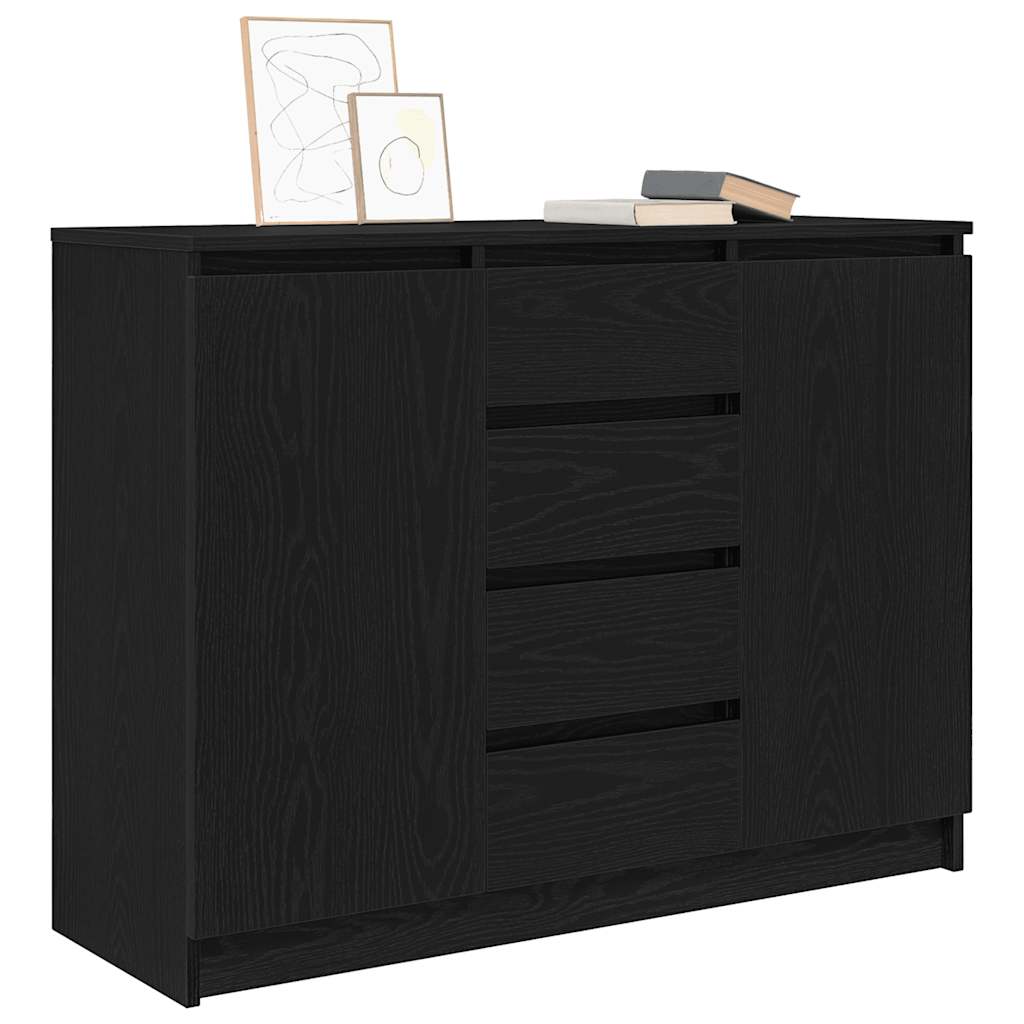 Buffet avec tiroirs chêne noir 100,5x35x76 cm bois d'ingénierie - XIOS