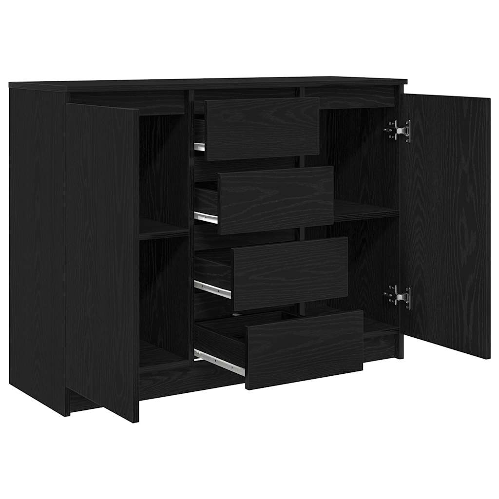 Buffet avec tiroirs chêne noir 100,5x35x76 cm bois d'ingénierie - XIOS