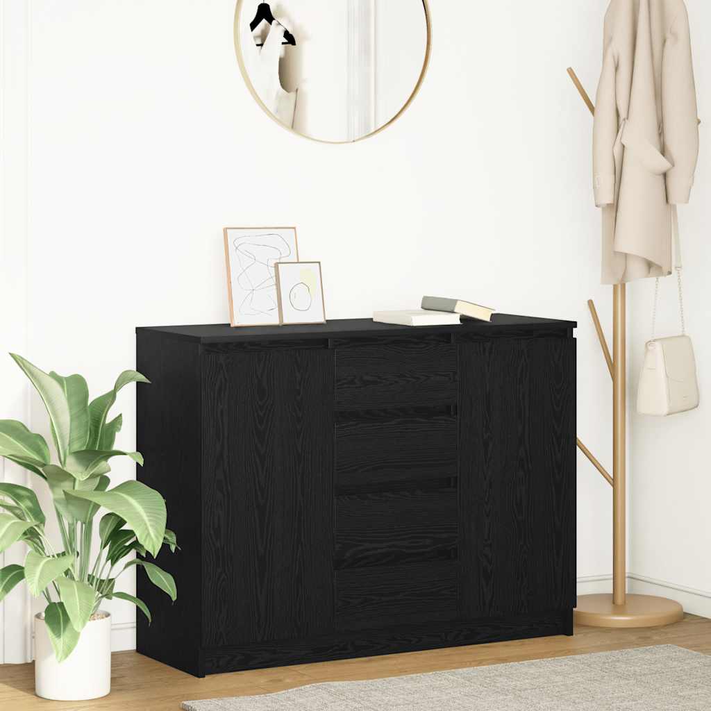 Buffet avec tiroirs chêne noir 100,5x35x76 cm bois d'ingénierie - XIOS